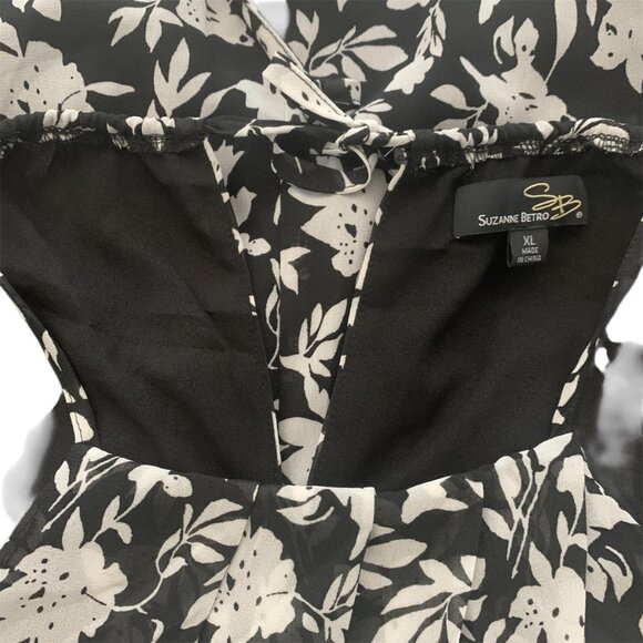 Suzanne Betro sleeveless black and white floral dress - Picture 4 of 12
